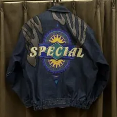 80s 90s ヴィンテージ レトロ 刺繍 デニムジャケット ブルゾン