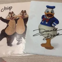 Disney クリアファイル チップとデール ドナルド 2枚セットのサムネイル