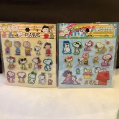 スヌーピー キラキラぷっくりシール 2枚セット