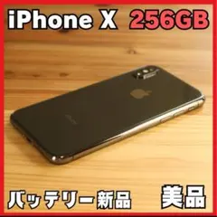 【極美品】iPhone X 256GB 新品バッテリー100% Apple