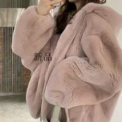 レディース ファー フェイクファー コート アウター パーカー フード`