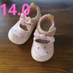 IFME　リボン付きサンダル 14.0cm ピンク