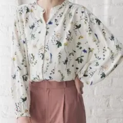 【新品タグ付】グローバルワーク　さらさらリラックスプリントブラウス長袖　M