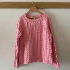 L.L Bean　ケーブルニット　コットン　レディースL