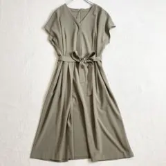 極美品✨ 23区 小さいサイズ ジャージーAラインワンピース ネイビー 32