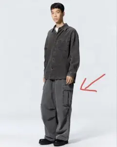 【美品】GU デニムスーパーワイドカーゴパンツ L