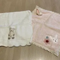 クマ&うさぎと花　タオルハンカチセット