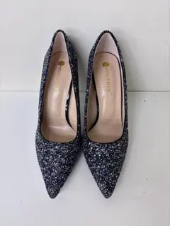 グリッター ネイビー ハイヒール 約9cm