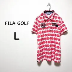 186◆【フィラゴルフ】ポロシャツ ボタンダウン 半袖 リンゴ ゴルフウェア
