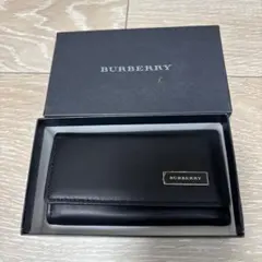 BURBERRY ブラック レザー キーケース