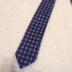 FRANCO BASSI ネイビー 幾何学模様 ネクタイ
