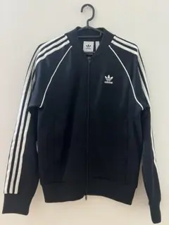 adidas ブラック ジャージ ストライプ