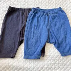 ユニクロ リラックスフィットレギンス デニムライク 7分丈 80 2枚セット