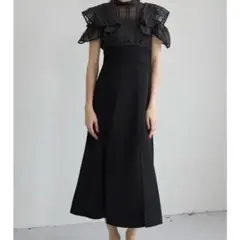 MERCURYDUO シアーチェックラッフルドッキングワンピース