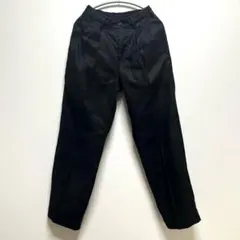 紳士 ヘンプ混タックストレートパンツ 紳士 XS・黒のサムネイル