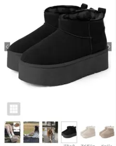 グレイル　厚底ムートンブーツ[fa049]24.5 黒