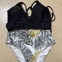 葉柄プリント セパレート水着 ビキニ