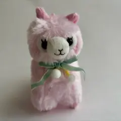 アルパカッソ　ぽんぽんベルベットリボン　ももちゃん　アルパカ　ぬいぐるみ　ピンク