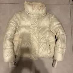 GAP XS アイボリー ショート丈ダウンジャケット フード取り外し可能