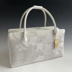 新品未使用品　京都 西陣織正絹帯地使用利休バッグ25129
