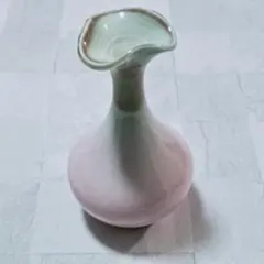 陶器製 ミニ 花瓶 小型 フラワーベース アンティーク調 青磁風