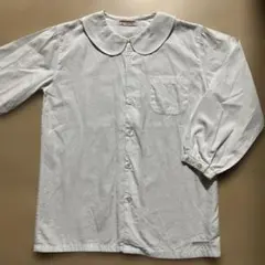 ミキハウス　ヴィンテージ　胸元ロゴ刺繍ブラウス　120cm