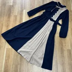 【美品⭐︎】REDYAZEL スカラップデザインカラーブロックプリーツワンピース