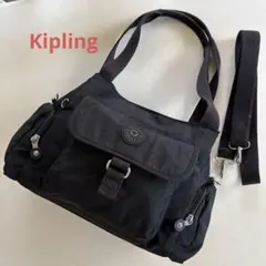 ★【Kipling 】キプリング 機能的　2way ショルダーバッグ　黒のサムネイル