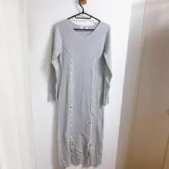 アズールバイマウジー　ステッチデザインニットワンピース　S ロング丈　春ニット