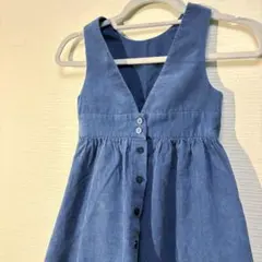 ダークブルー Vネック ジャンバースカート　120cm 組曲