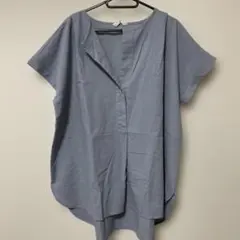 Samansa Mos2 半袖シャツ 青 フリー