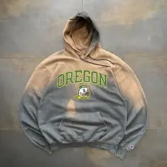 一点物boro　鬼フェード　ボロ　パーカー　Oregon　スポーツ　カレッジ錆色