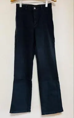 ダークブルー フレアパンツ ボタンフライ