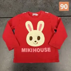 MIKIHOUSE ミキハウス　ウサギプリント長袖カットソー 90 赤　うさこ