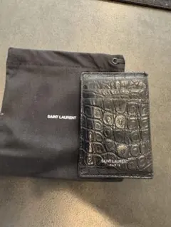 SAINT LAURENT ブラックレザー 名刺入れ - メルカリ