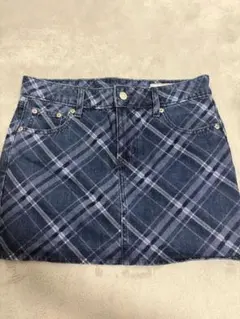 GAP チェック柄 タイトスカート 25 / 0R ネイビー