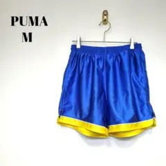 PUMA プーマ ショートパンツ M ブルー イエロー ランニング トレーニング