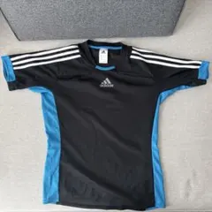 adidas スポーツシャツ S黒/青　サッカートレーニング