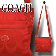 美品 COACH コーチ シグネチャー 斜め掛けショルダー