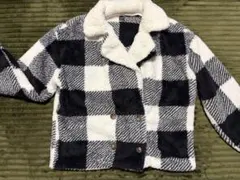 SHEIN チェック柄 フリースジャケット M