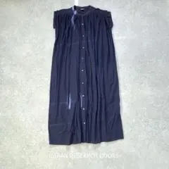 URBAN RESEARCH DOORS/ギャザーワンピース/ネイビー/コットン