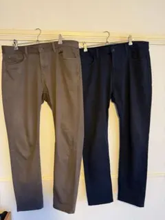 グローバルワーク　ブラウン・ネイビースラックス XL 2本セット美品