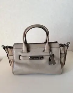 コーチ coach グレー ジュスワッガー2wayバッグ ショルダーストラップ付