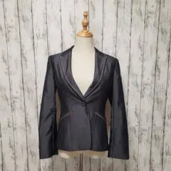 【ESPRITMUR】テーラードジャケット【11】グレー　ストライプ　光沢感