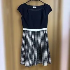 値下☆☆ef-de ドット柄切替ワンピース