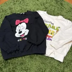 【美品】ミニーマウス＆ピーターパン トレーナー 95cm 2点セット　双子