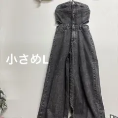 ストラップレスダークグレーオールインワン