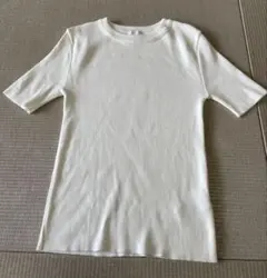 スピックアンドスパン コットン100% リブニット ホワイト