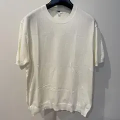 ユニクロ ウォッシャブルクルーネックセーター オフホワイト XL