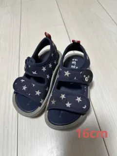 DOUBLE.B ミキハウス サンダル 16.0 ネイビー 星柄